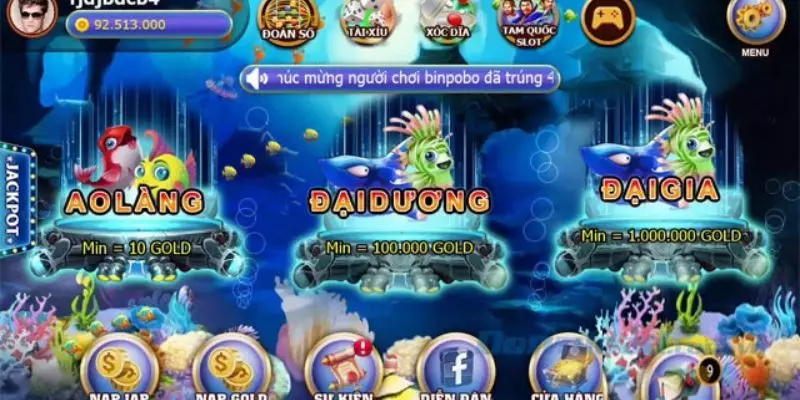 3 phòng chơi trong Bắn Cá Tiên tùy theo trình độ game thủ