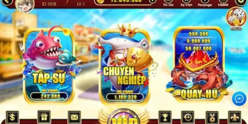 3 phòng chơi chính trong game Bắn Cá Zui